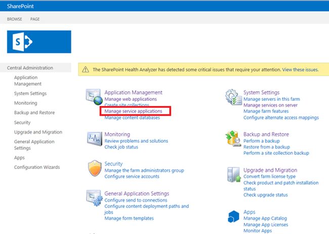 manage service application